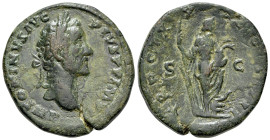 Antoninus Pius, 138-161. AE Sestertius (30mm, 20.35g, 12h), Rome, 156-157. Obv. ANTONINVS AVG PIVS P P IMP II Laureate head of Antoninus Pius to right...