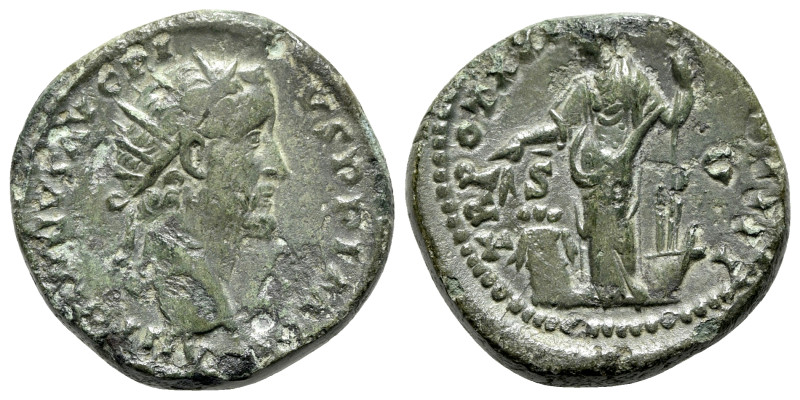 Antoninus Pius (138-161). Æ Dupondius (27mm, 14.88g, 5h). Rome, 157-8. Radiate h...