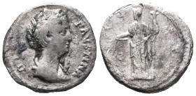 Diva Faustina Senior (died 140/1). AR Denarius (17mm, 2.74g). Rome, c. 146/7-161. Diademed and draped bust r. R/ Ceres standing l., holding grain ears...