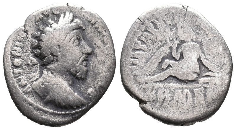 Marcus Aurelius (161-180). AR Denarius (19mm, 2.68g). Rome, AD 165. Laureate and...