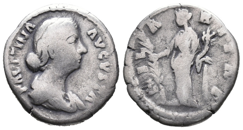 Faustina Junior (Augusta, 147-175). AR Denarius (18mm, 2.72g). Rome, 161-4. Diad...