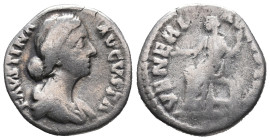 Faustina Junior (Augusta, 147-175). AR Denarius (18mm, 3.03g). Rome. Draped bust r. R/ Venus seated l., holding Victory and sceptre. RIC III 721 (Aure...