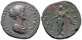 Faustina II, Augusta, 147-175. Æ Sestertius (34 mm, 28.30 g), Rome, 152-153. Obv. FAVSTINA AVG PII AVG FIL Draped bust of Faustina II right. Rev. CONC...