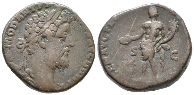 Commodus (177-192). Æ Sestertius (25mm, 21.88g). Rome, AD 190. Laureate head r. ...