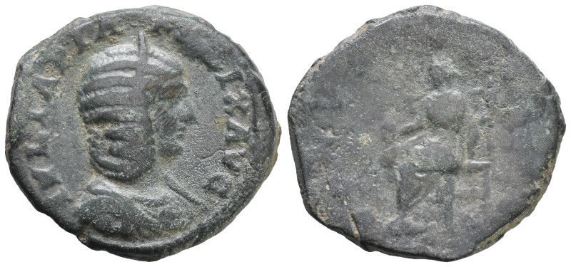 Julia Domna (Augusta, 193-217). Æ As. Rome, 211-5. Draped bust r., wearing steph...