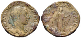 Severus Alexander (222-235). Æ Sestertius (28mm, 22.21g, 12h). Rome, AD 231. Laureate, draped and cuirassed bust r. R/ Providentia standing l., holdin...