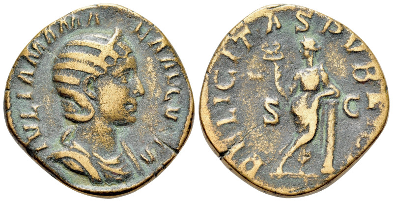 Julia Mamaea (Augusta, 222-235). Æ Sestertius (28mm, 18.13g, 12h). Rome, AD 228....