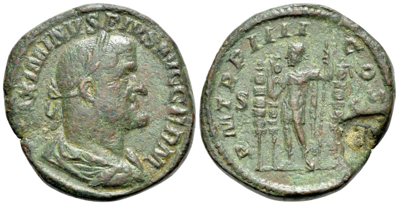 Maximinus I (235-238). Æ Sestertius (30mm, 21.66g, 12h). Rome, AD 238. Laureate,...