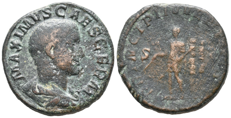 Maximus (Caesar, 235/6-238). Æ Sestertius (26mm, 18.79g). Rome, 236-8. Bare-head...