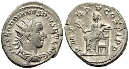 Gordian III, 238-244. Antoninianus (Silver, 22 mm, 4.03g, 7h), Rome, 241-243. Obv. IMP GORDIANVS PIVS FEL AVG Laureate, draped and cuirassed bust of G...