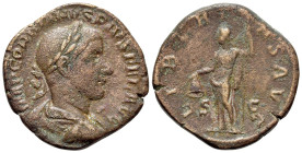 Gordian III (238-244). Æ Sestertius (29,5mm, 17.02g, 12h), Rome. IMP GORDIANVS PIVS FEL AVG Laureate, draped and cuirassed bust of Gordian III to righ...