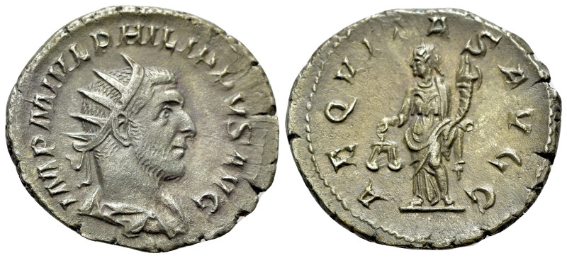 Philip I, 244-249. Antoninianus (Silver, 23 mm, 3.79 g 6 h), Rome, 244-247. Obv....