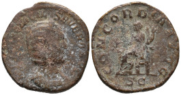 Otacilia Severa (Augusta, 244-249). Æ Sestertius (29mm, 16.65g). Rome, AD 246. Draped bust r., wearing stephane. R/ Concordia seated l., holding pater...