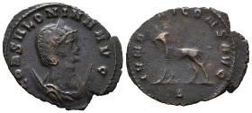 Salonina (Augusta, 254-268). Antoninianus (21mm, 2.32g). Rome. Diademed and draped bust of Salonina r., set on crescent. R/ Antelope walking l.; Δ in ...