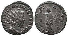 Victorinus (269-271). Antoninianus (19mm, 2.51). Treveri, 269-270. Radiate, draped and cuirassed bust r. R/ Pax standing l., holding branch and sceptr...