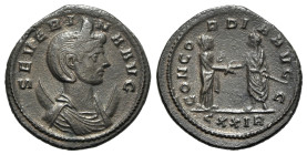 Severina (Augusta, 270-275). Antoninianus (22mm, 4.11g, 12h). Rome, AD 274. Diademed and draped bust r., set on crescent. R/ Severina, veiled and drap...