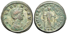 Severina (Augusta, 270-275). Antoninianus (21mm, 3.72g, 12h). Ticinum, AD 275. Diademed and draped bust r., set on crescent. R/ Fides standing l., hol...