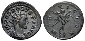 Probus (276-282). Antoninianus (24mm, 4.05g, 11h). Lugdunum. Radiate and cuirassed bust r. R/ Mars advancing r., holding trophy and spear; II. RIC V 8...