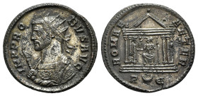 Probus (276-282). Antoninianus (22mm, 3.95g, 6h). Rome, AD 279. Radiate bust l., in imperial mantle, holding eagle-tipped sceptre. R/ Roma seated faci...