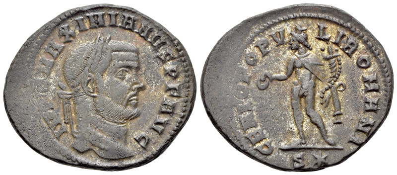 Maximianus (286-305). Æ Follis (30mm, 11.24g, 6h). Rome, AD 299. Laureate bust r...