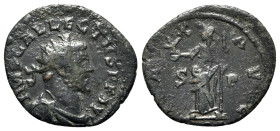 Allectus (293-296). Antoninianus (23mm, 3.02g, 12h). ‘C’ mint. Radiate and cuirassed bust r. R/ Pax standing l., holding branch and sceptre; S-P//[C]....
