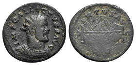 Allectus (293-296). Æ Quinarius (19mm, 2.35g, 6h). ‘C’ mint. Radiate and cuirassed bust r. R/ Galley l.; QC. RIC V 129. Good VF / VF