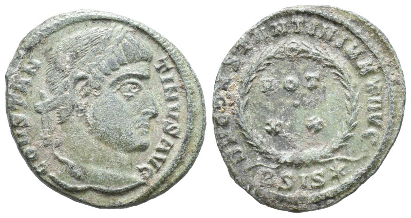 Constantine I (307/310-337). Æ Follis (17mm, 2.94g). Siscia, 320-321. Laureate h...