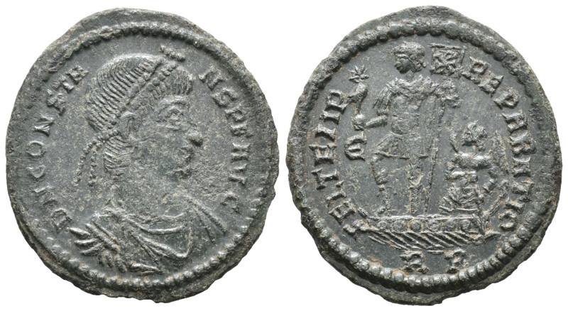 Constans (337-350). Æ Centenionalis (23mm, 4.17g). Rome, 348-350. Diademed, drap...