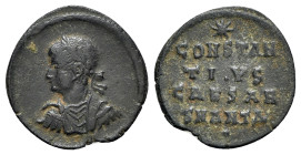 Constantius II (Caesar, 324-337). Æ Follis (19mm, 1.52g, 11h). Antioch, 324-5. Laureate and cuirassed bust l. R/ Star above legend in four lines; SMAN...