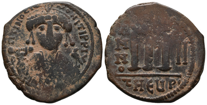 Maurice Tiberius (582-602). Æ 40 Nummi (28mm, 7.66g). Theopolis (Antioch), year ...