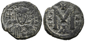 Nicephorus I (802-811). Æ 40 Nummi (21mm, 4.91g). Constantinople. Crowned facing bust, holding cross potent and akakia. R/ Large M; cross above, X/X/X...