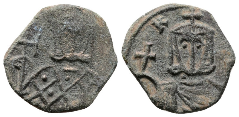 Leo V the Armenian, with Constantine (813-820). Æ 40 Nummi (17mm, 1.74 g). Syrac...