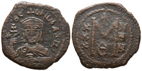Theophilus (829-842). Æ 40 Nummi (27mm, 7.60g). Constantinople, 829-830/1. Crowned facing bust, holding cross potent and akakia. R/ Large M; X/X/X to ...
