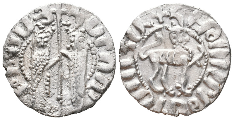 Cilician Armenia. Hetoum I and Zabel (1226-1270). AR Tram (18mm, 2.91g). Zabel a...