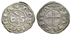 Italy, Ancona, Republic, 13th century. AR Denaro (16mm, 0.58g, 12h). CVS. R/ Cross. Biaggi 33.