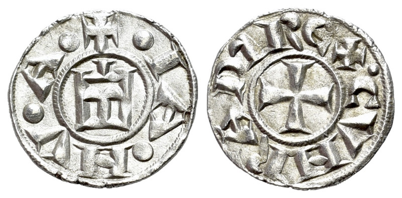 Italy, Genoa, Republic (1139-1339). AR Denaro (15mm, 0.82g, 2h). IANVA, Castle. ...