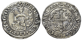 Italy, Napoli. Roberto d’Angiò (1309-1343). AR Gigliato (25mm, 3.48g, 6h). Provence. ROBERT DEI GRA IER ET SICIL REX King seated enthroned, facing, ho...