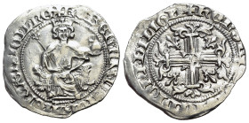 Italy, Napoli. Roberto d’Angiò (1309-1343). AR Gigliato (25mm, 3.96g, 6h). +ROBERT⋅DEI⋅GRA⋅IERL’⋅ET⋅SICIL’⋅REX, Roberto seated facing, holding lis-tip...