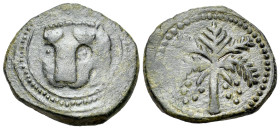 Italy, Sicily, Guglielmo II (1166-1189). Æ Follaro (25mm, 10.61g, 12h). Lion's head facing slightly to l. R/ Palm tree with dates. Travaini 370; MEC 1...