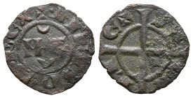 Italy, Sicily, Messina. Manfredi (1258-1266). BI Denaro (14mm, 0.59g). MA Y. R/ Cross. MIR 139; Spahr 200. Near VF
