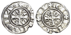 Italy, Verona (Republic). Cangrande I della Scala (1308-1329). AR Grosso da 20 Denari (18mm, 1.25g, 1h). ✠ (ladder) VE ∗ RO ∗ NA ∗ around cross pattée...