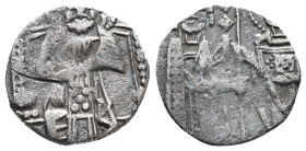 Serbia, Local imitation of Venetian Gross, c. 13th-14th century (13mm, 0.77g). Christ enthroned. R/ St. Mark and the Doge standing. Cf. Metcalf NC 197...
