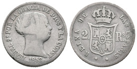 Spain, Isabella II (1833-1868), 2 Reales 1852 (18mm, 2.48g). Good Fine