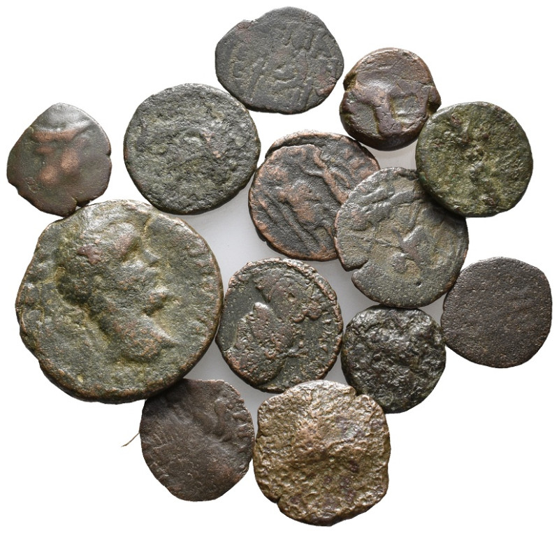 Mixed lot of 13 Greek and Roman Æ coins, to be catalog. LOT SOLD AS IS, NO RETUR...