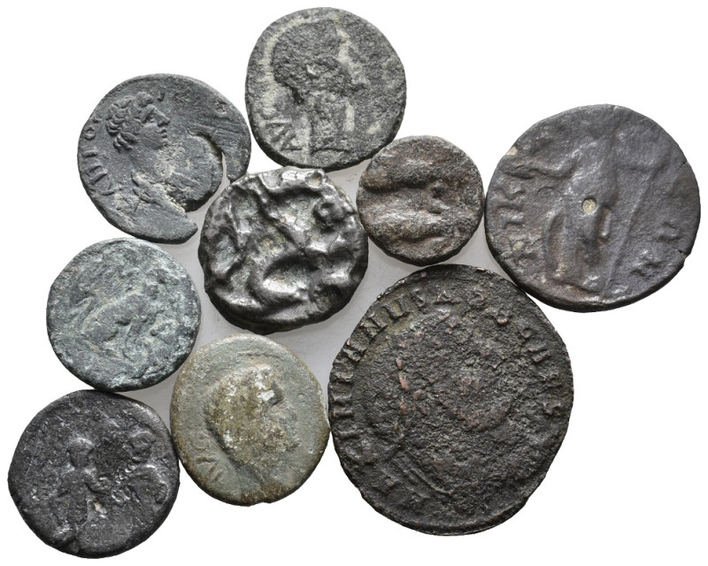 Mixed lot of 9 Greek and Roman Æ coins, to be catalog. LOT SOLD AS IS, NO RETURN...