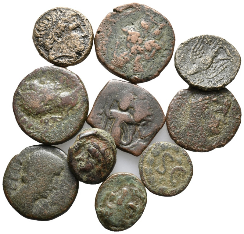 Mixed lot of 10 Greek, Roman and Byzantine Æ coins, to be catalog. LOT SOLD AS I...