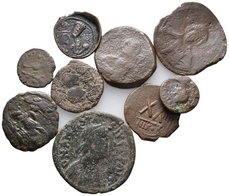 Mixed lot of 9 Roman and Byzantine Æ coins, to be catalog. LOT SOLD AS IS, NO RE...