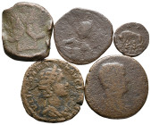 Mixed lot of 5 Roman and Byzantine Æ coins, to be catalog. LOT SOLD AS IS, NO RETURN
