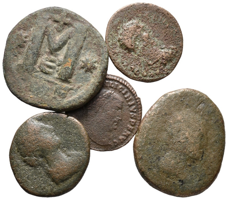 Mixed lot of 5 Roman and Byzantine Æ coins, to be catalog. LOT SOLD AS IS, NO RE...