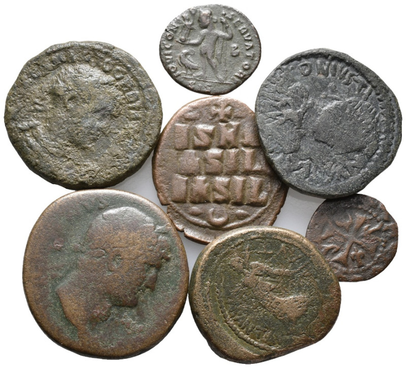 Mixed lot of 7 Roman, Byzantine and Medieval Æ and BI coins, to be catalog. LOT ...